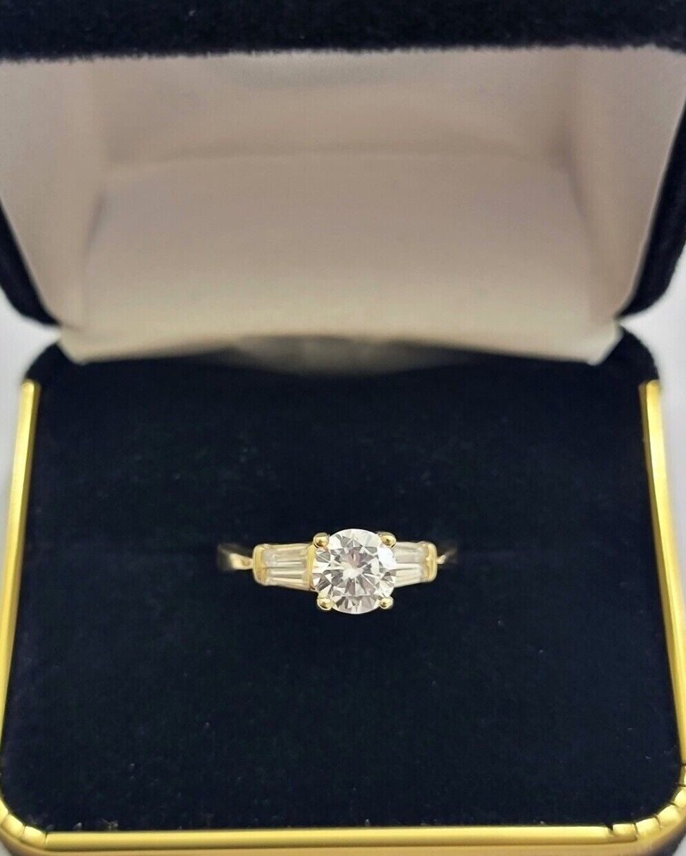 10k Yellow Gold Ladies Solitaire Ring For Womens Casual Band SALE Real Brand New - GoldenlinQ