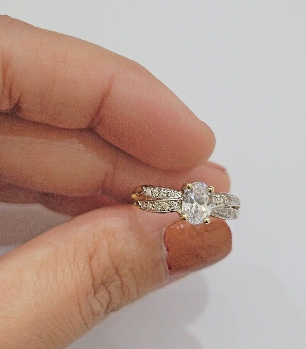 10k Yellow Gold Ladies Solitaire Ring For Womens Casual Band SALE Real Brand New - GoldenlinQ