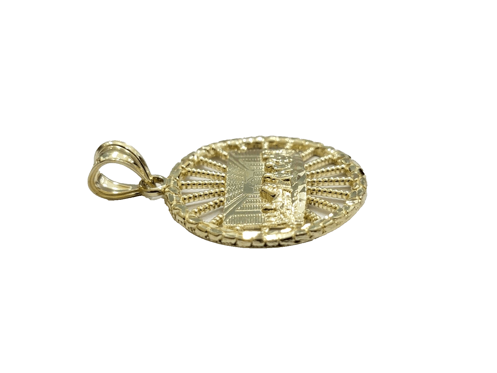 10k Yellow Gold Last Supper Charm Miami Cuban Chain 18'' 10kt Pendant Necklace - GoldenlinQ