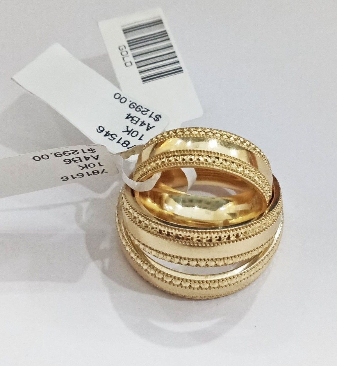 10k Yellow Gold Mens Band Engagement Wedding Ring Real 10kt gold Size 12 - GoldenlinQ