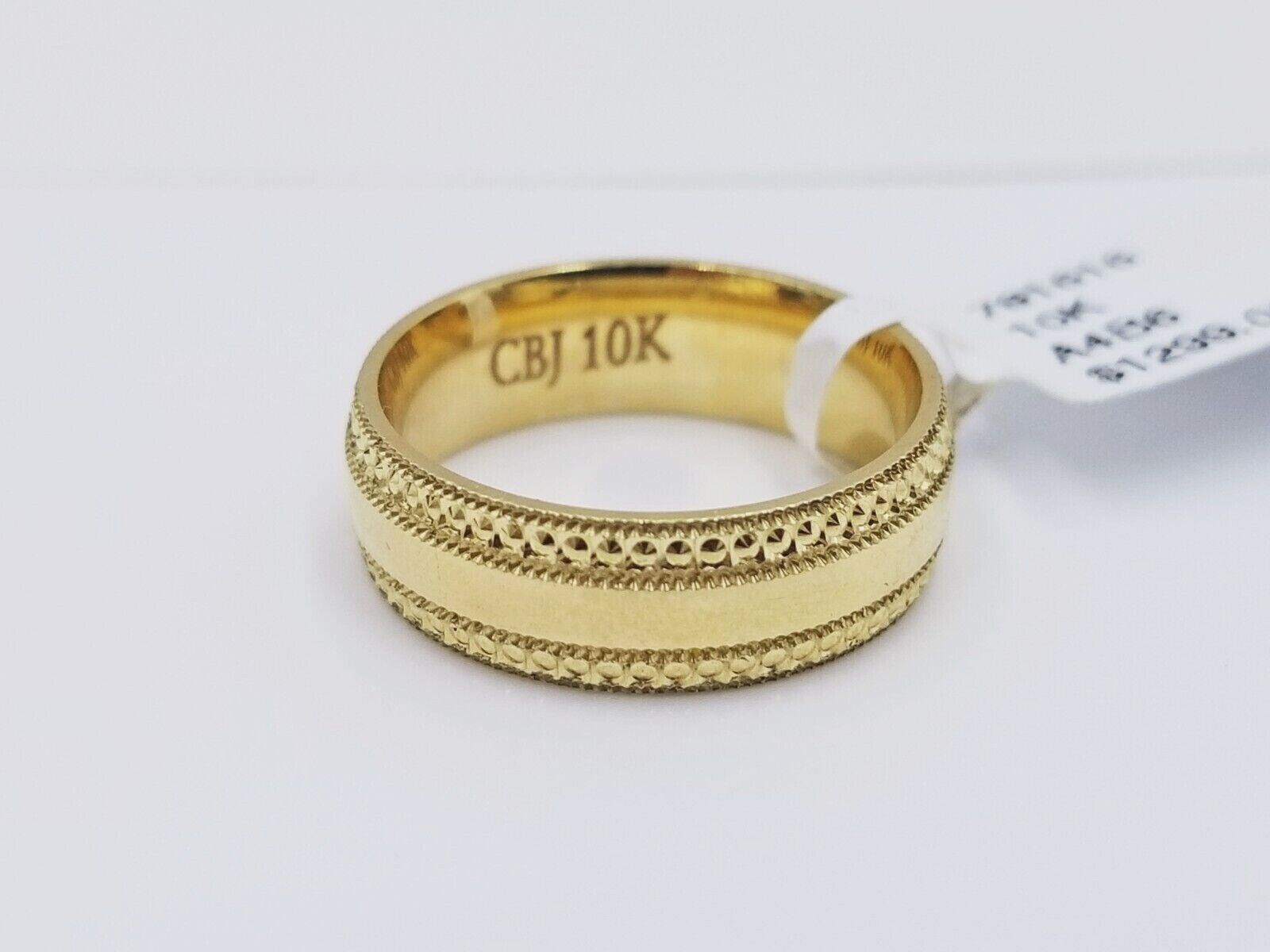 10k Yellow Gold Mens Band Engagement Wedding Ring Real 10kt gold Size 12 - GoldenlinQ