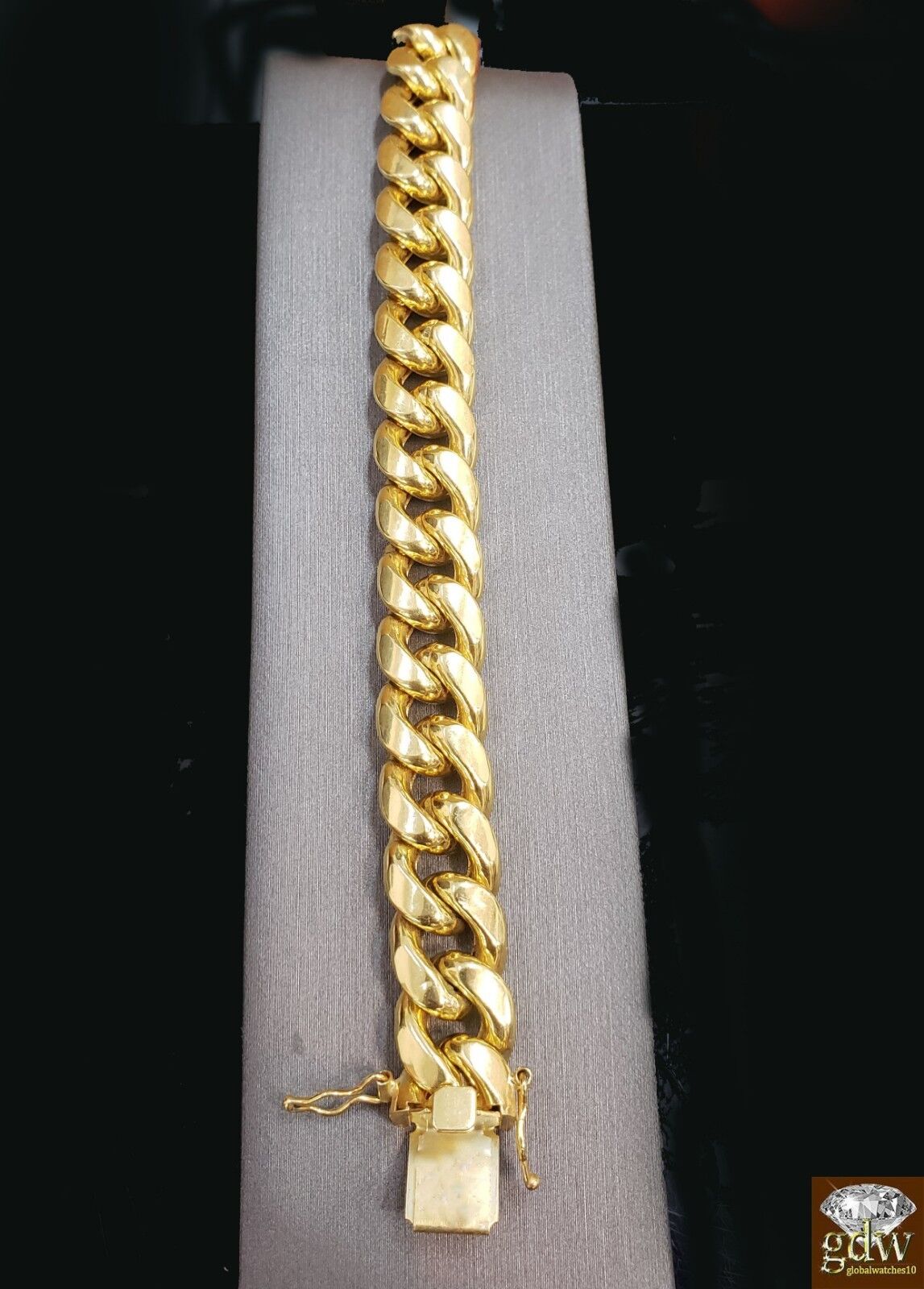 10k Yellow Gold Miami Cuban Bracelet 12mm 8" Box Lock Mens Real 10kt Strong Link - GoldenlinQ