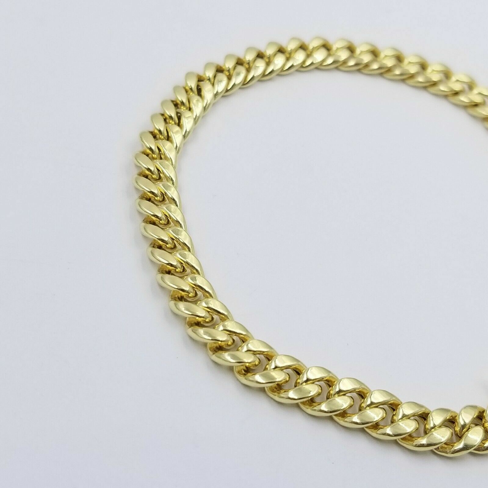 10k Yellow Gold Miami Cuban Bracelet Real 10kt Gold 6mm Link 7 inch Men Women - GoldenlinQ