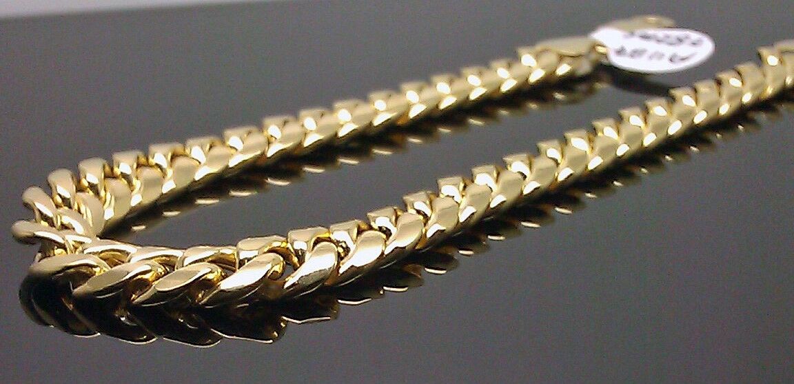 10k Yellow Gold Miami Cuban Bracelet Real 10kt Gold 6mm Link 7 inch Men Women - GoldenlinQ