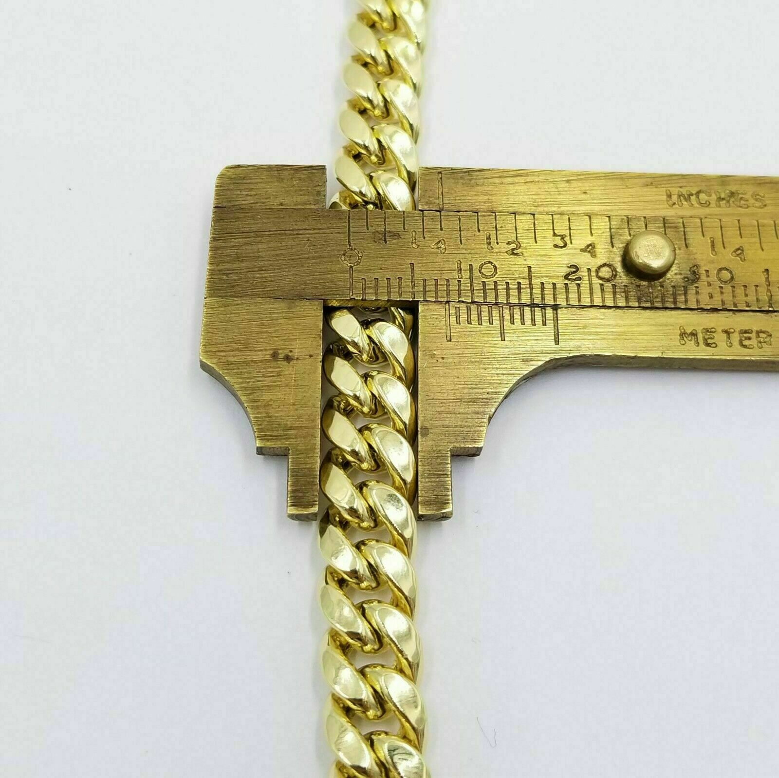 10k Yellow Gold Miami Cuban Chain 24" 8mm Men Women link REAL 10kt Necklace ,Box - GoldenlinQ