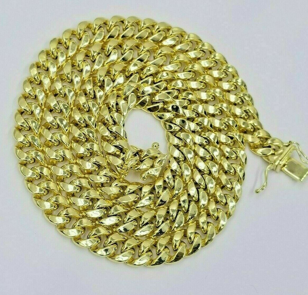 10k Yellow Gold Miami Cuban Chain 24" 8mm Men Women link REAL 10kt Necklace ,Box - GoldenlinQ