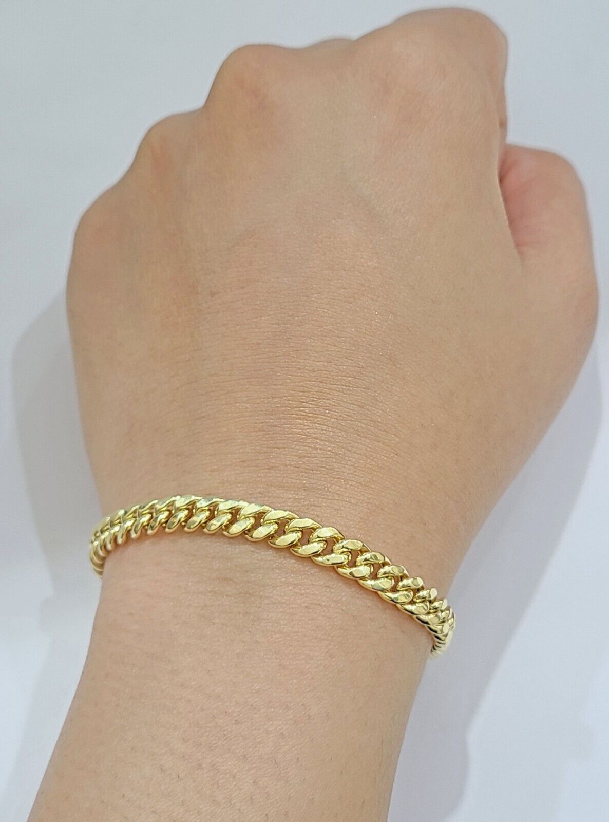 10k Yellow Gold Miami Cuban Link Bracelet 7" inch 6mm Real 10kt Kids and Ladies - GoldenlinQ