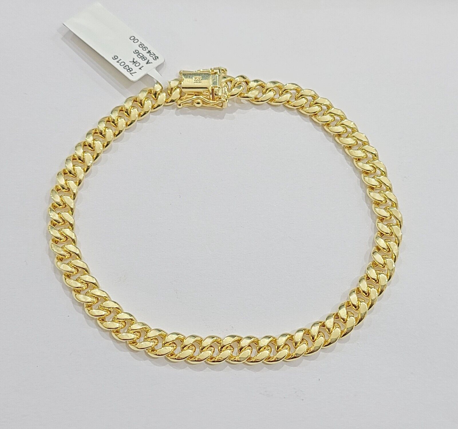 10k Yellow Gold Miami Cuban Link Bracelet 8" inch 6mm Real 10kt Box Lock Men - GoldenlinQ