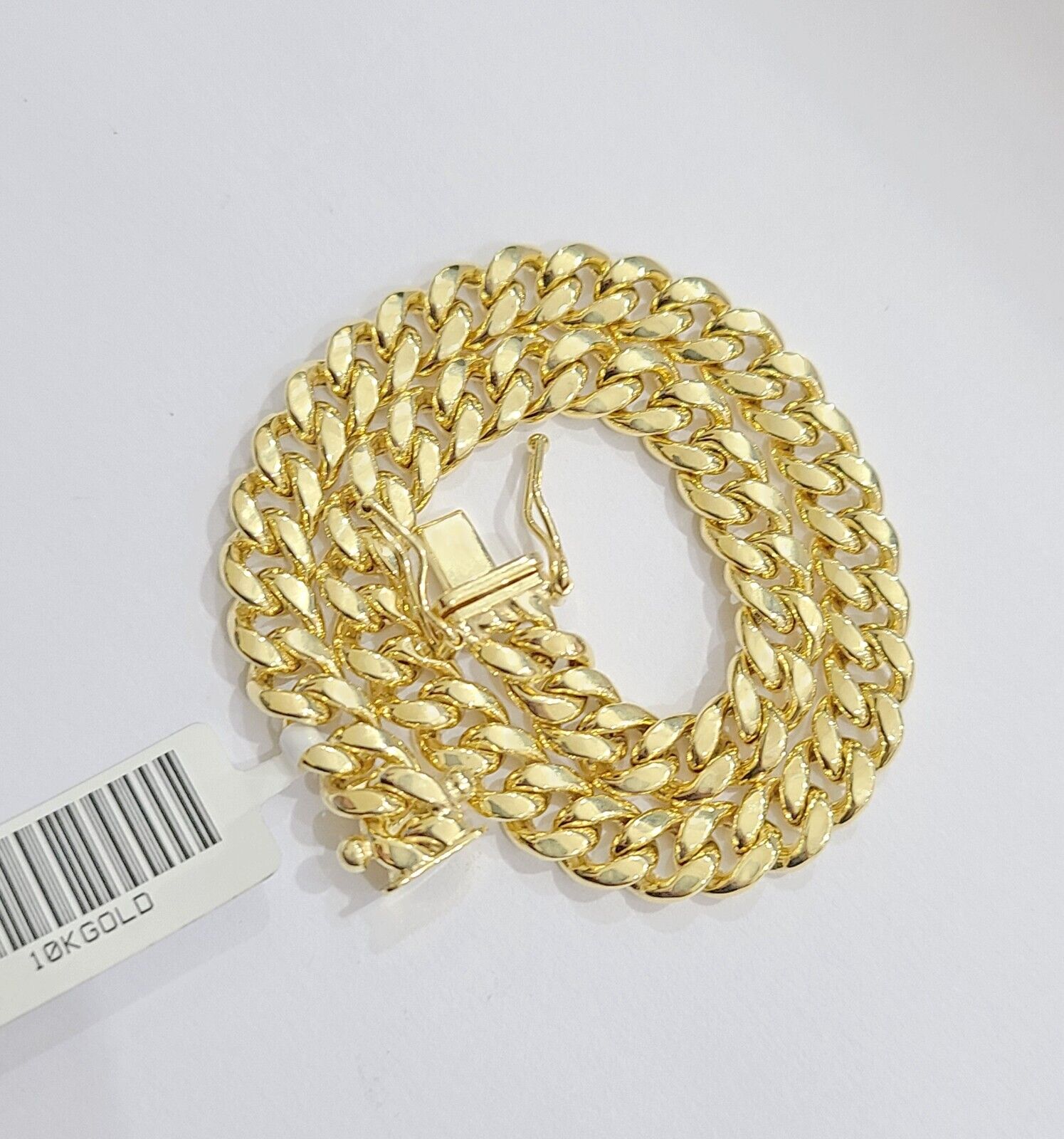 10k Yellow Gold Miami Cuban Link Bracelet 8" inch 7mm Real 10kt Box Lock Men - GoldenlinQ