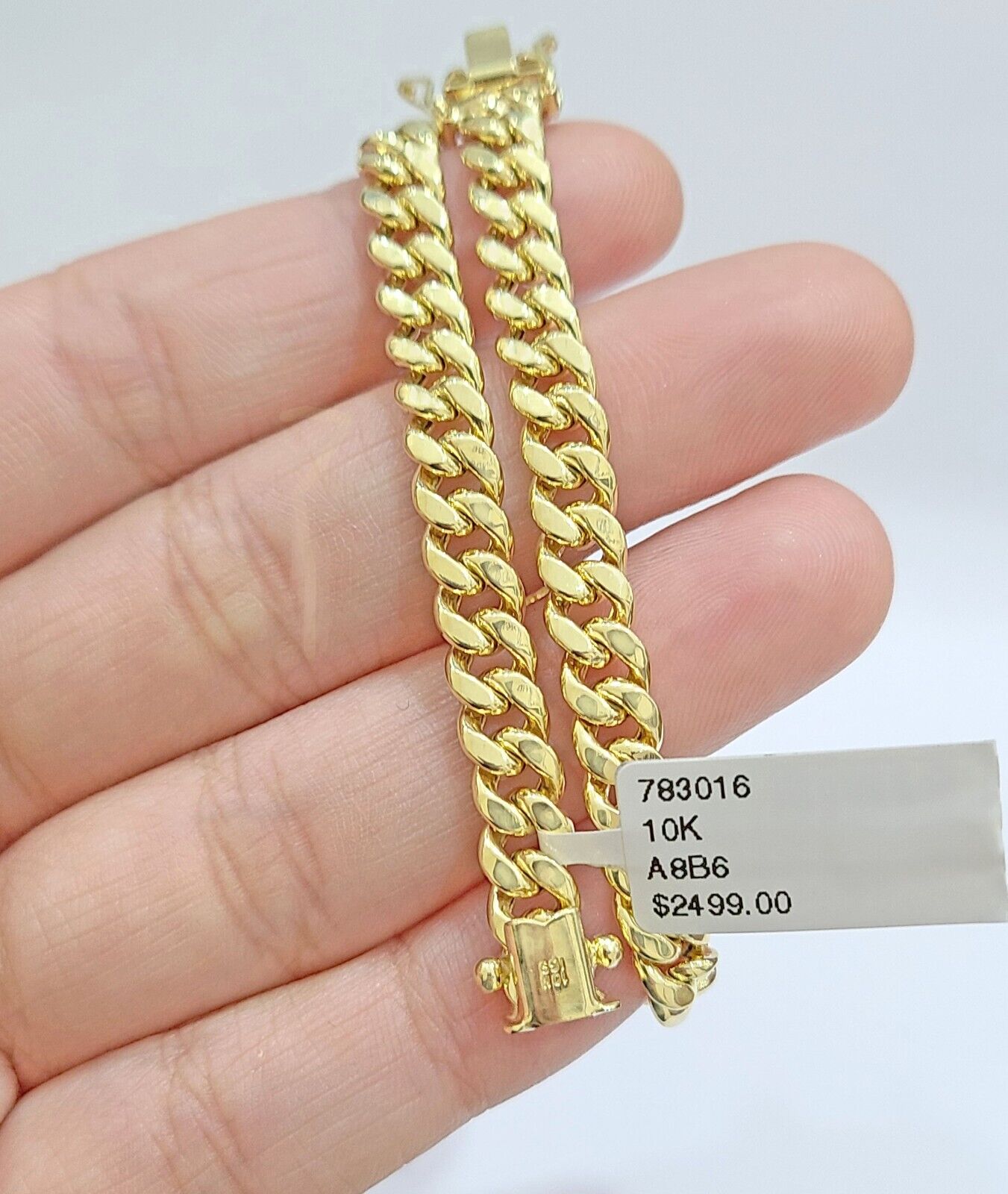 10k Yellow Gold Miami Cuban Link Bracelet 8.5" inch 7mm Real 10kt Box Lock Men - GoldenlinQ