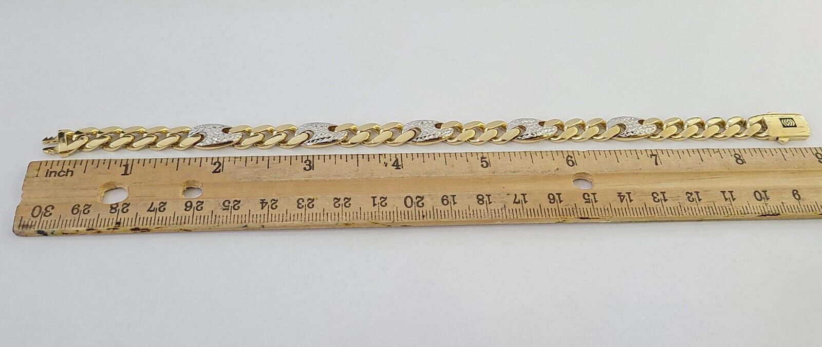 10k Yellow Gold Miami Cuban Link Bracelet 8.5 Inch Anchor Mariner 12mm Gold - GoldenlinQ