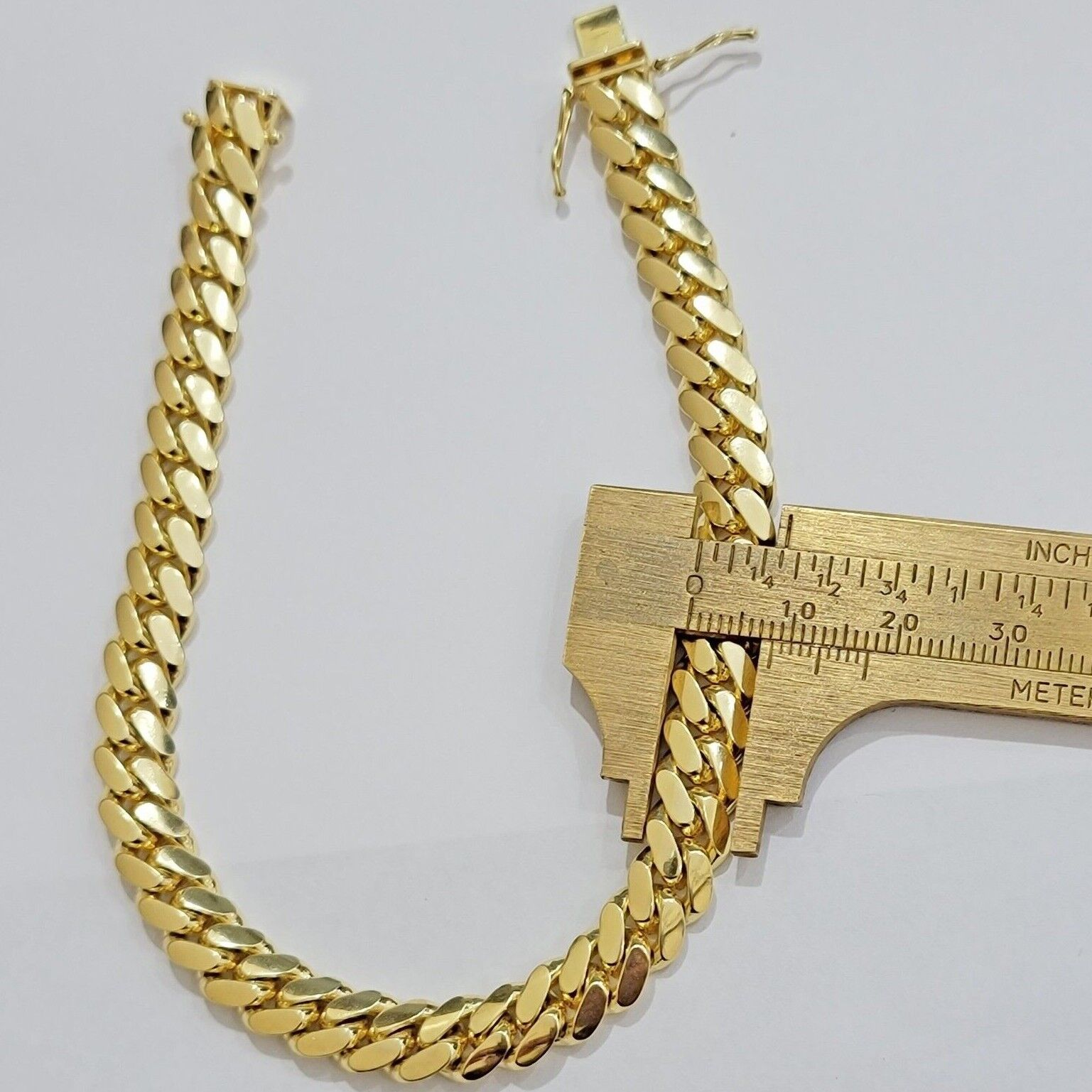 10k Yellow Gold Miami Cuban Link Bracelet 8.5mm 9" Inch Box Clasp, REAL SOLID - GoldenlinQ