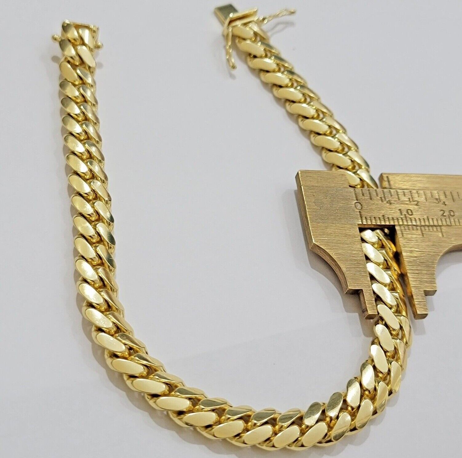 10k Yellow Gold Miami Cuban Link Bracelet 8.5mm 9" Inch Box Clasp, REAL SOLID - GoldenlinQ