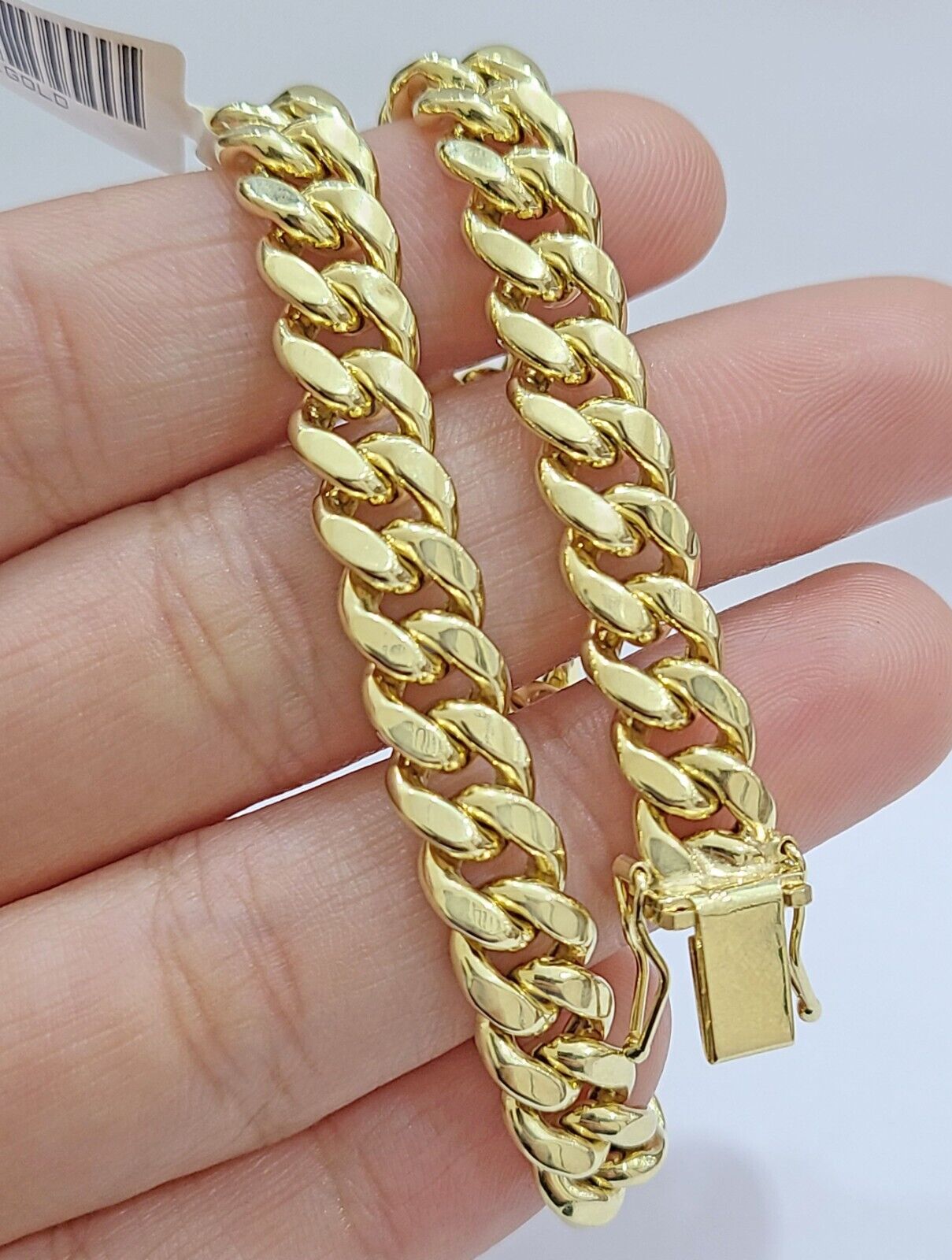 10k Yellow Gold Miami Cuban Link Bracelet 9" inch 8mm Real 10kt Box Lock Men - GoldenlinQ