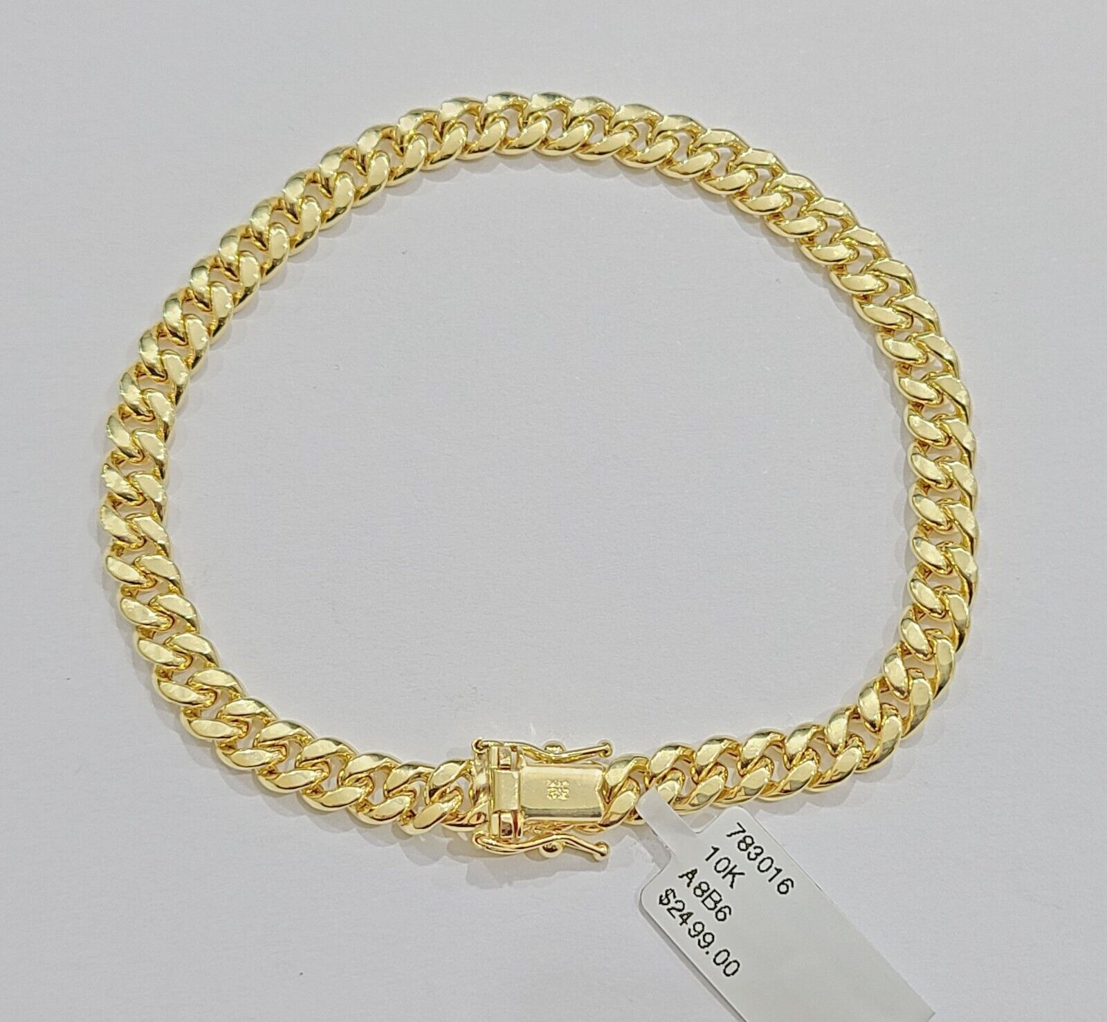 10k Yellow Gold Miami Cuban Link Bracelet 9.5" inch 7mm Real 10kt Box Lock Men - GoldenlinQ