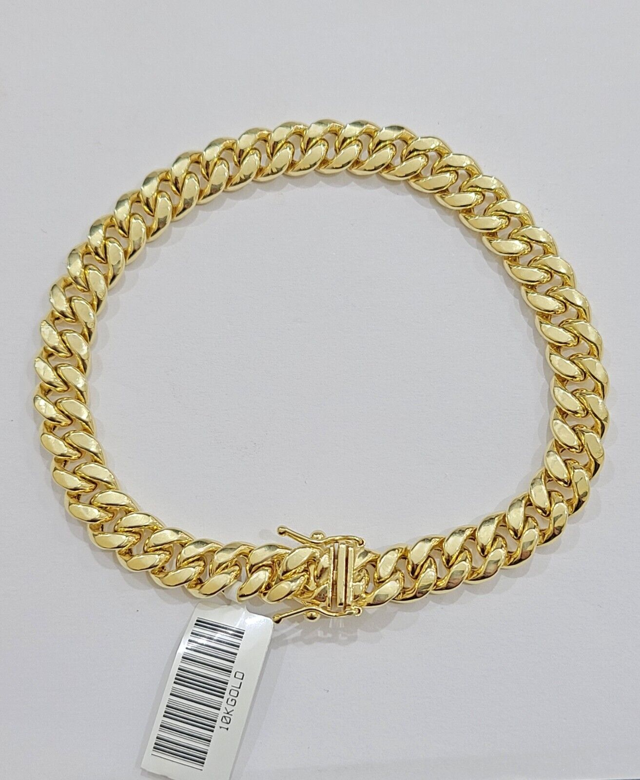 10k Yellow Gold Miami Cuban Link Bracelet 9.5" inch 8mm Real 10kt Box Lock Men - GoldenlinQ