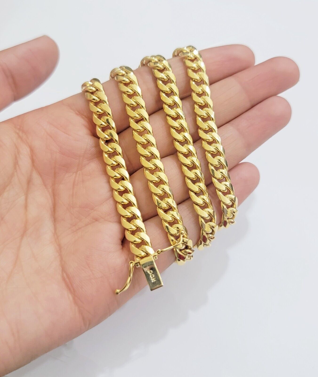 10k Yellow Gold Miami Cuban Link Chain Box Necklace 6mm 7mm 20 - 24 Inch Real SALE - GoldenlinQ