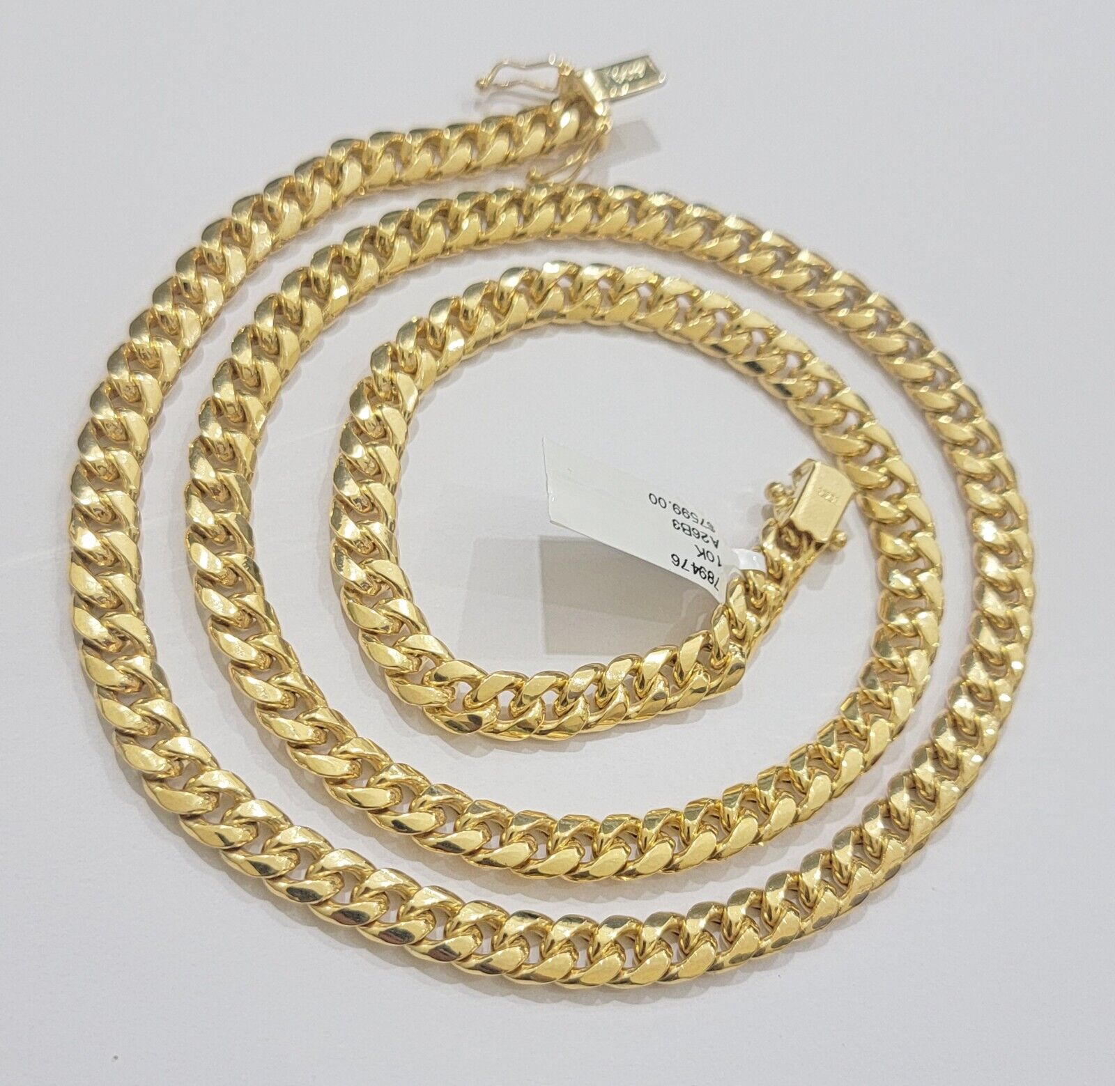 10k Yellow Gold Miami Cuban Link Chain Box Necklace 6mm 7mm 20 - 24 Inch Real SALE - GoldenlinQ