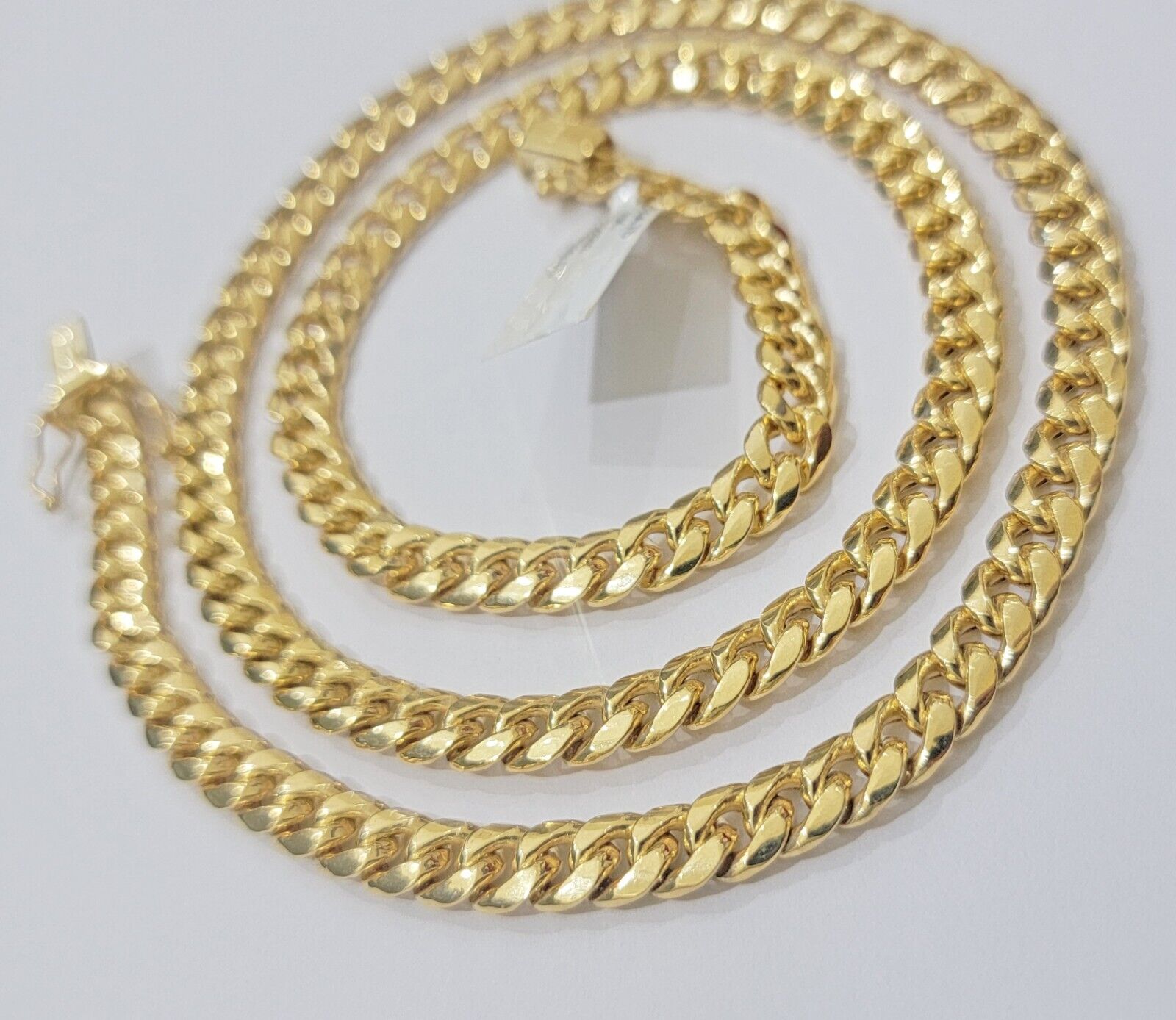 10k Yellow Gold Miami Cuban Link Chain Box Necklace 6mm 7mm 20 - 24 Inch Real SALE - GoldenlinQ