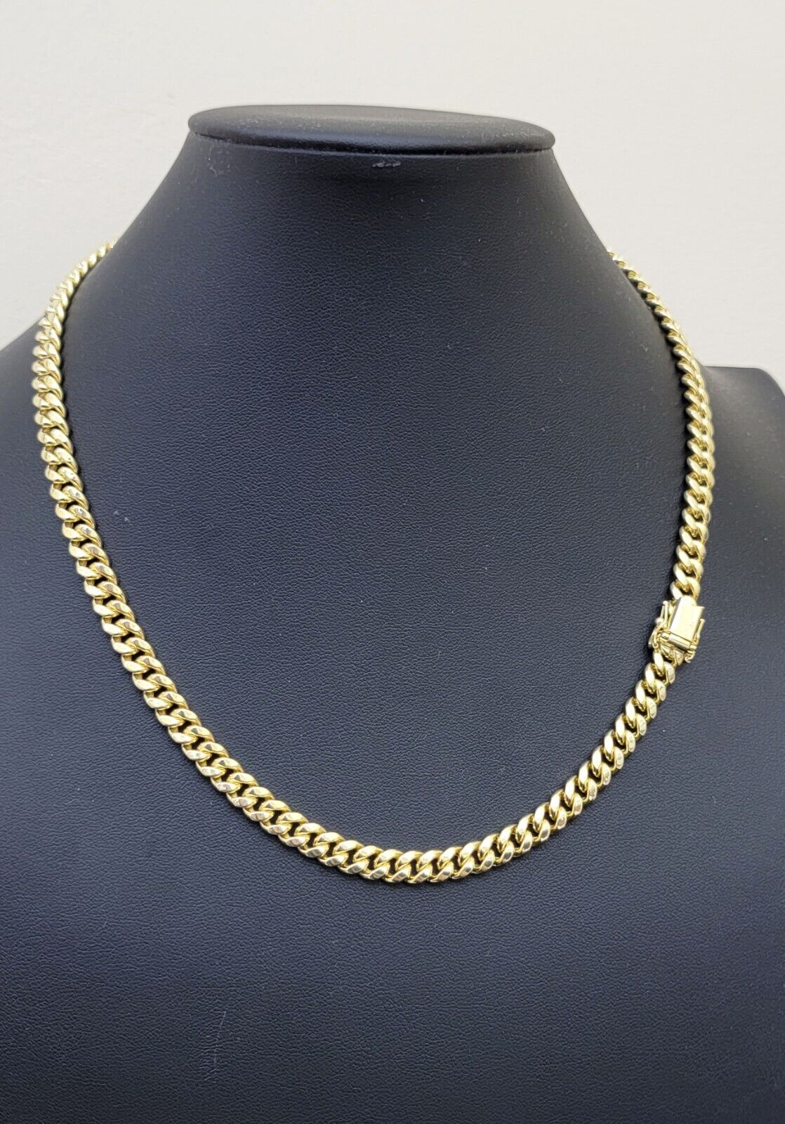 10k Yellow Gold Miami Cuban Link Chain Necklace 7mm 28'' Real 10kt SALE Box Lock - GoldenlinQ