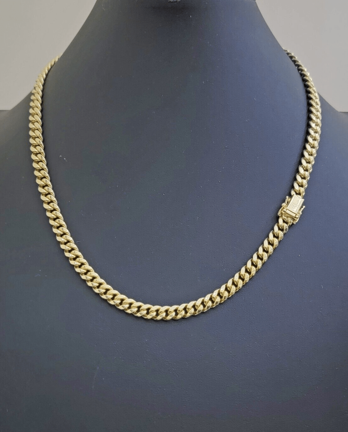 10k Yellow Gold Miami Cuban Link Chain Necklace 7mm 28'' Real 10kt SALE Box Lock - GoldenlinQ