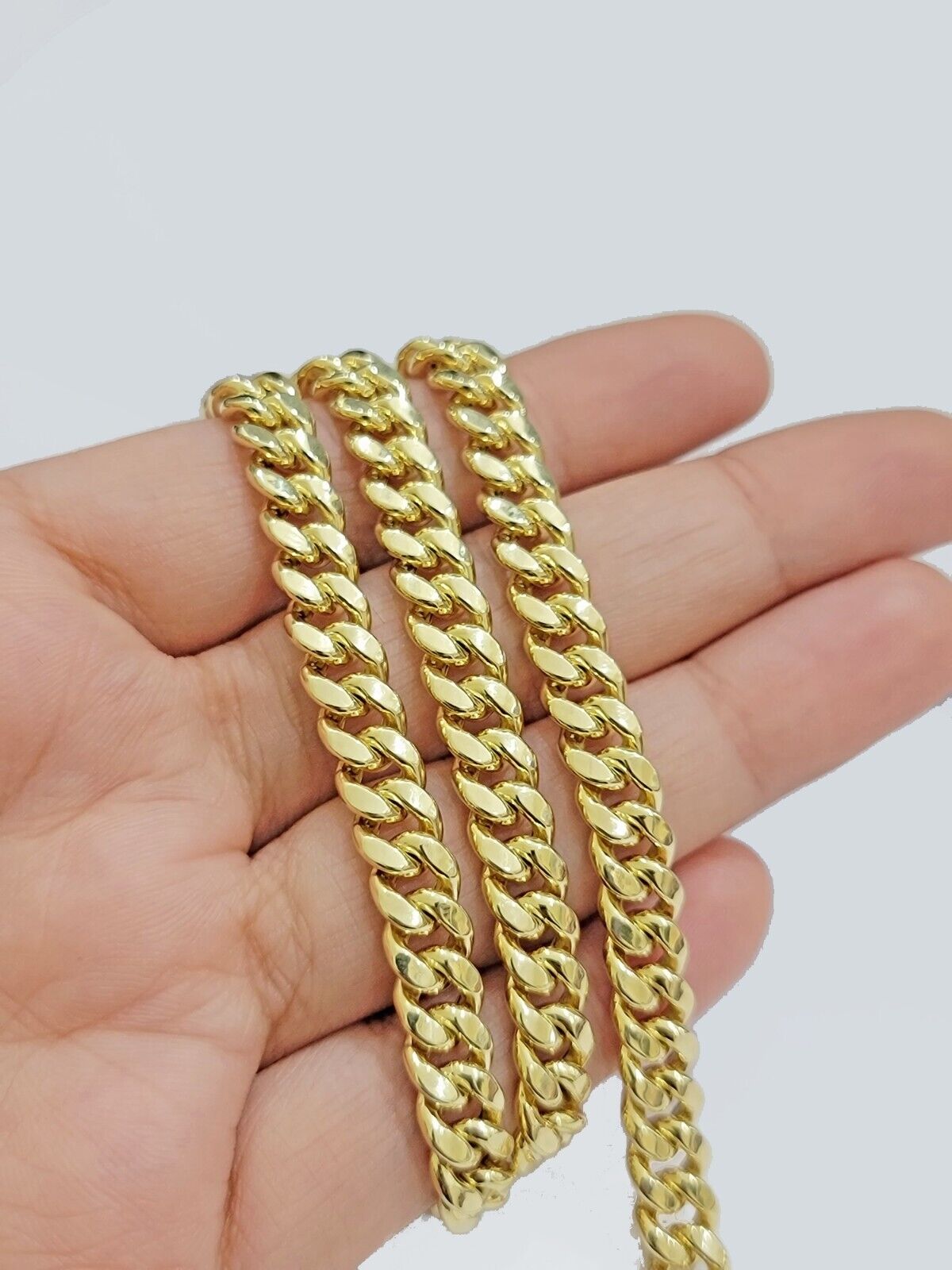 10k Yellow Gold Miami Cuban Link Chain Necklace 7mm 28'' Real 10kt SALE Box Lock - GoldenlinQ