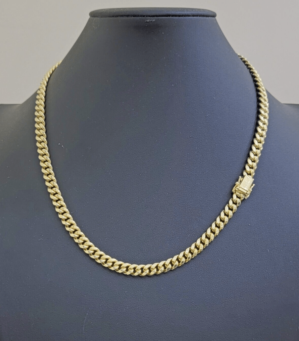10k Yellow Gold Miami Cuban Link Chain Necklace 7mm 28'' Real 10kt SALE Box Lock - GoldenlinQ