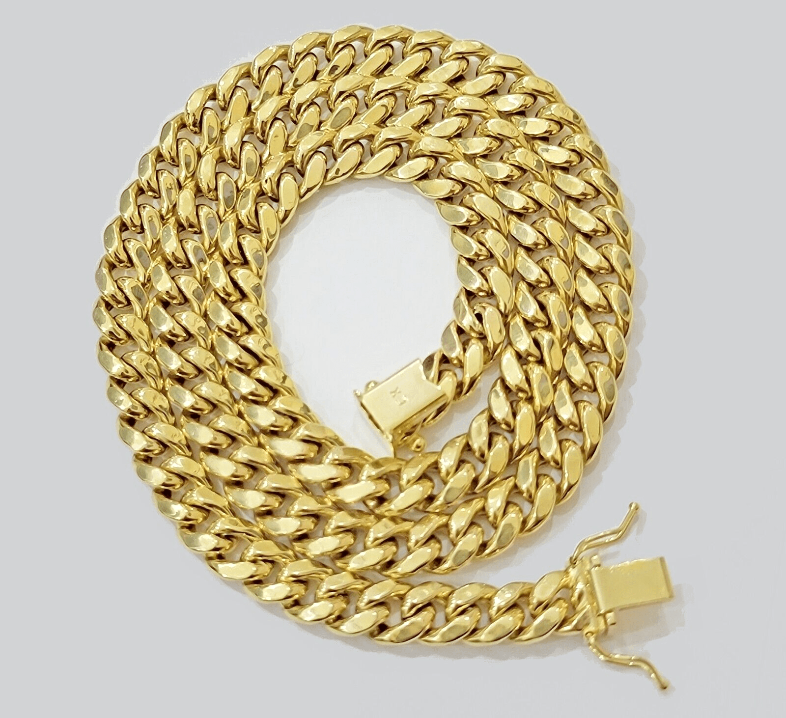 10k Yellow Gold Miami Cuban Link Chain Necklace 8mm 24'' Real 10kt SALE Box Lock - GoldenlinQ