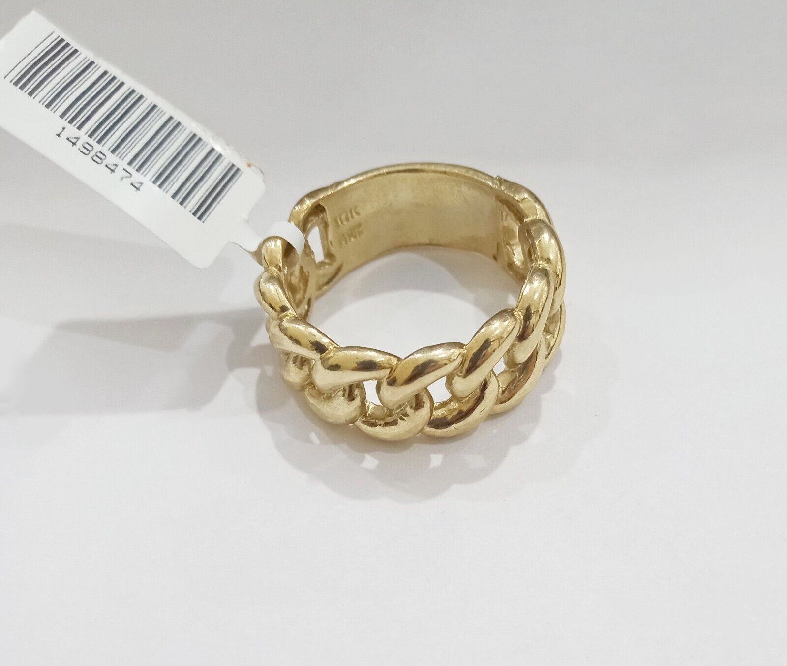 10k Yellow Gold Miami Cuban Link Ring Band size 10 Mens Real 10kt gold - GoldenlinQ