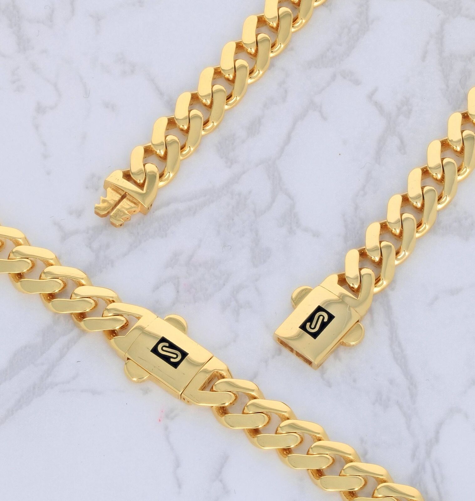10k Yellow Gold Miami Cuban Royal Monaco Link Chain 9mm Necklace 20 - 28" REAL10kt - GoldenlinQ