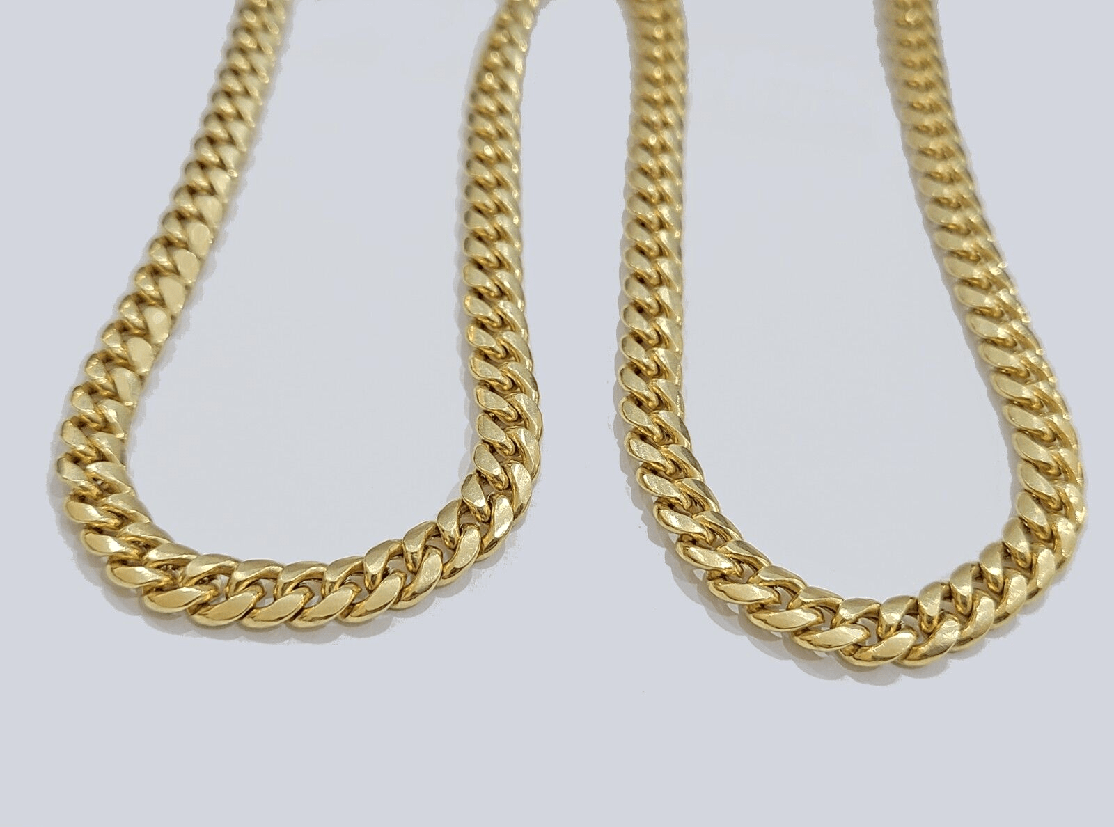10k Yellow Gold Necklace Miami Cuban Chain 6mm 22" inch 10kt Men's Real Box Lock - GoldenlinQ