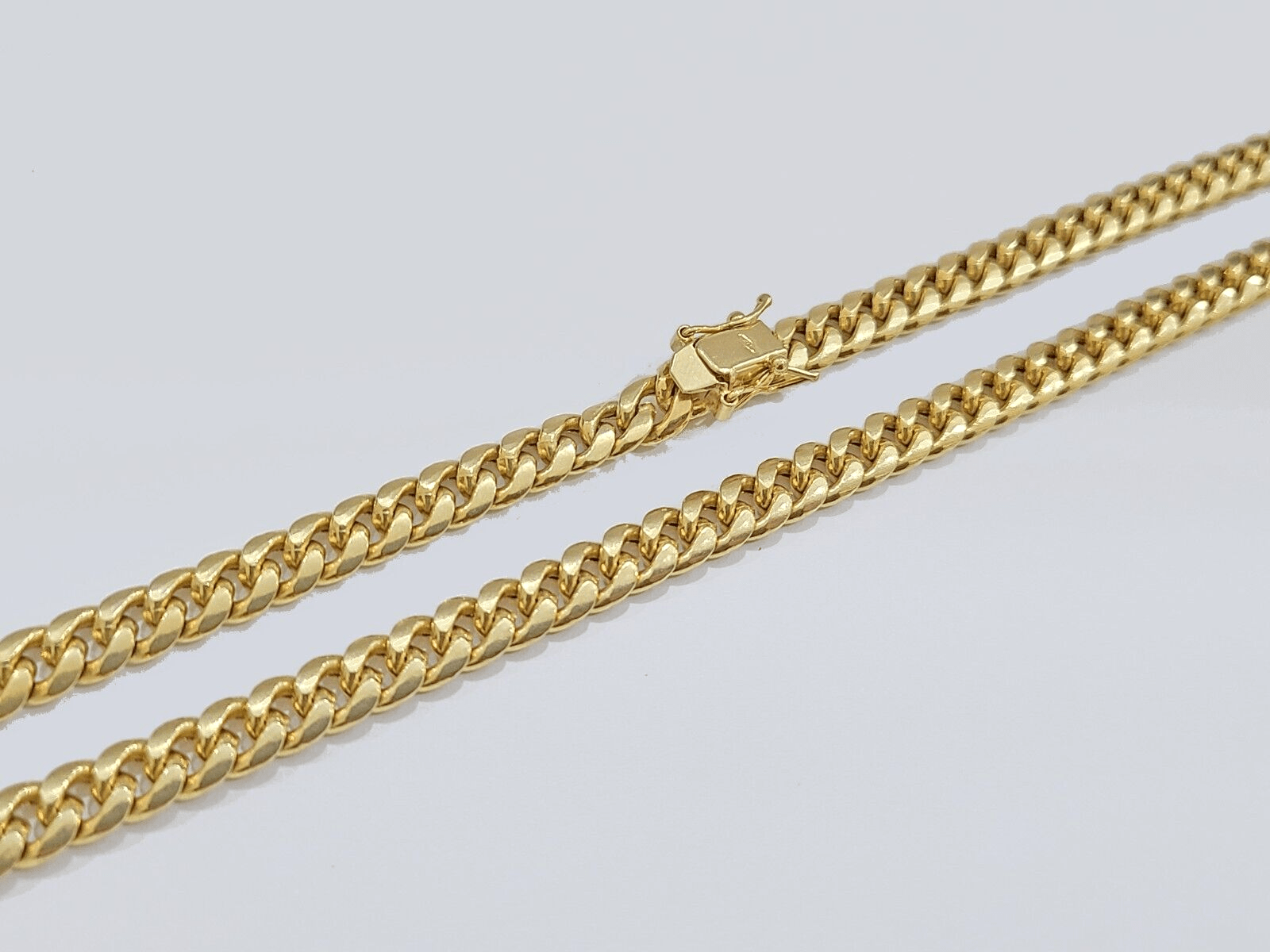 10k Yellow Gold Necklace Miami Cuban Chain 6mm 22" inch 10kt Men's Real Box Lock - GoldenlinQ