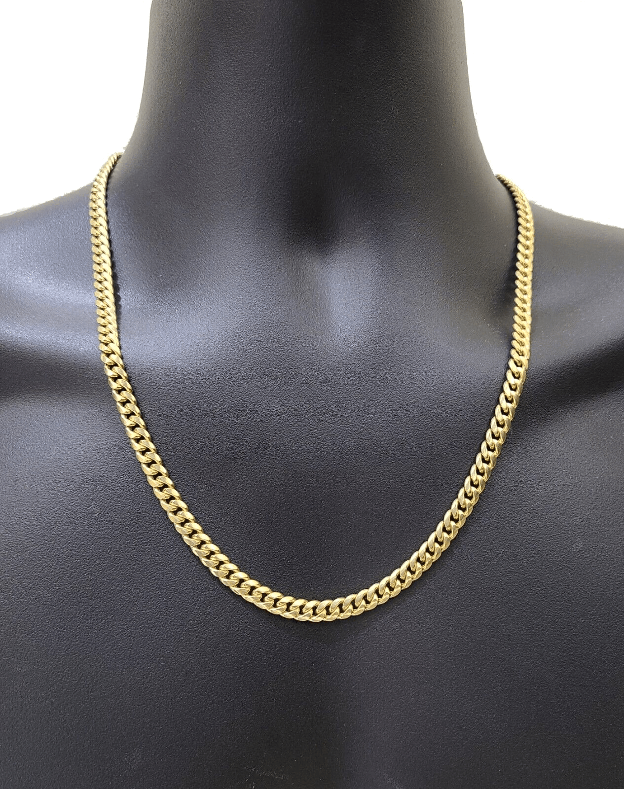 10k Yellow Gold Necklace Miami Cuban Chain 6mm 22" inch 10kt Men's Real Box Lock - GoldenlinQ