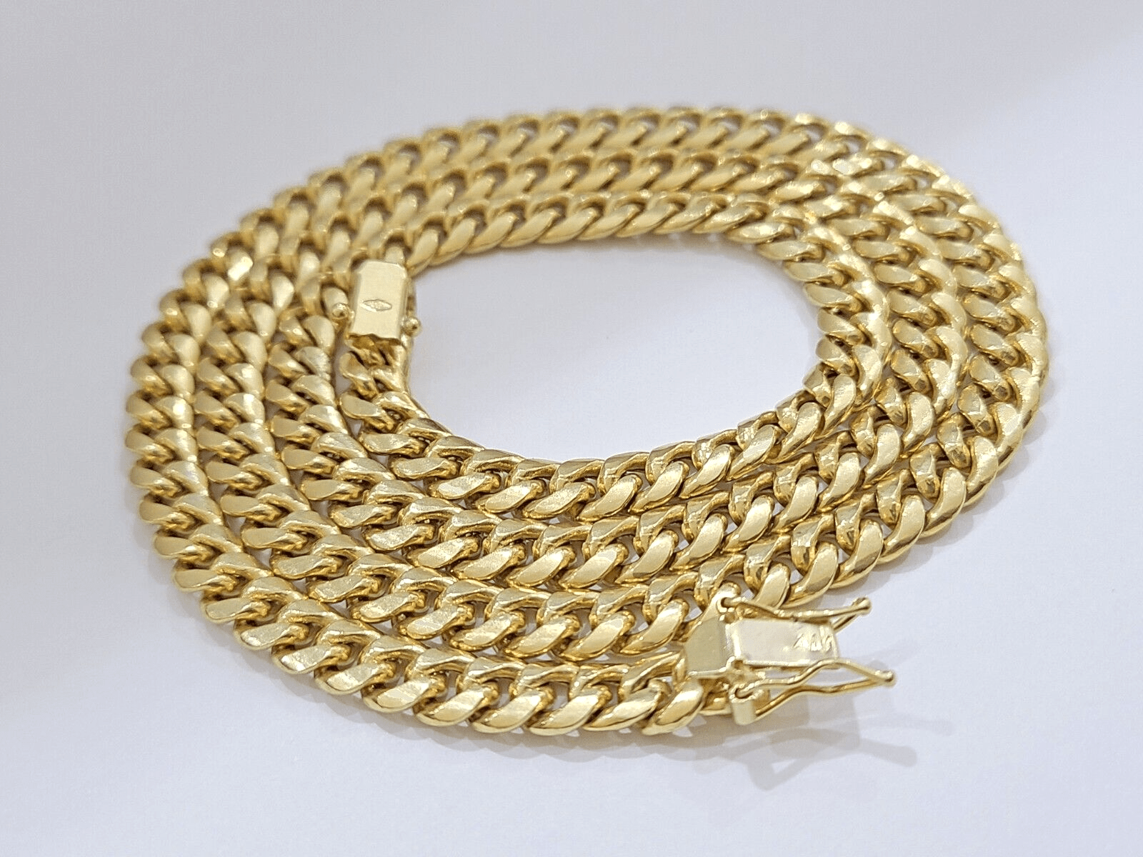 10k Yellow Gold Necklace Miami Cuban Chain 6mm 22" inch 10kt Men's Real Box Lock - GoldenlinQ