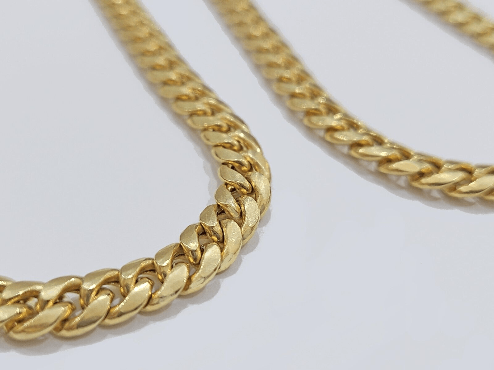 10k Yellow Gold Necklace Miami Cuban Chain 6mm 22" inch 10kt Men's Real Box Lock - GoldenlinQ