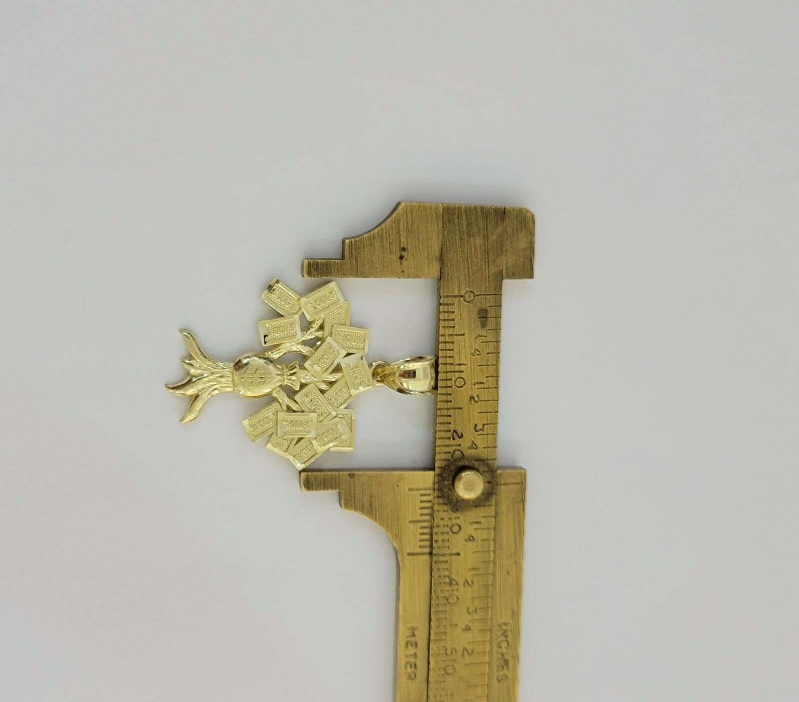 10k Yellow Gold Pendant & 10kt Rope Necklace 22", Money Tree Charm 10kt ,UNIQUE - GoldenlinQ