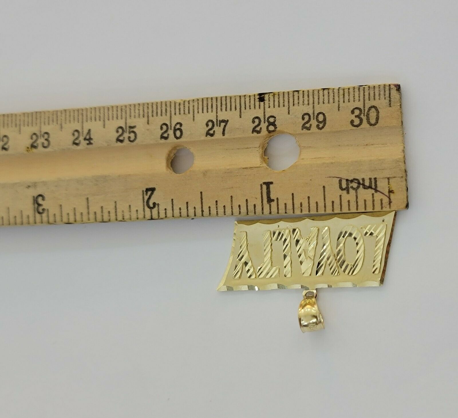 10k Yellow Gold Pendant & 10kt Rope Necklace 22"Chain LOYALITY Charm UNIQUE,10kt - GoldenlinQ