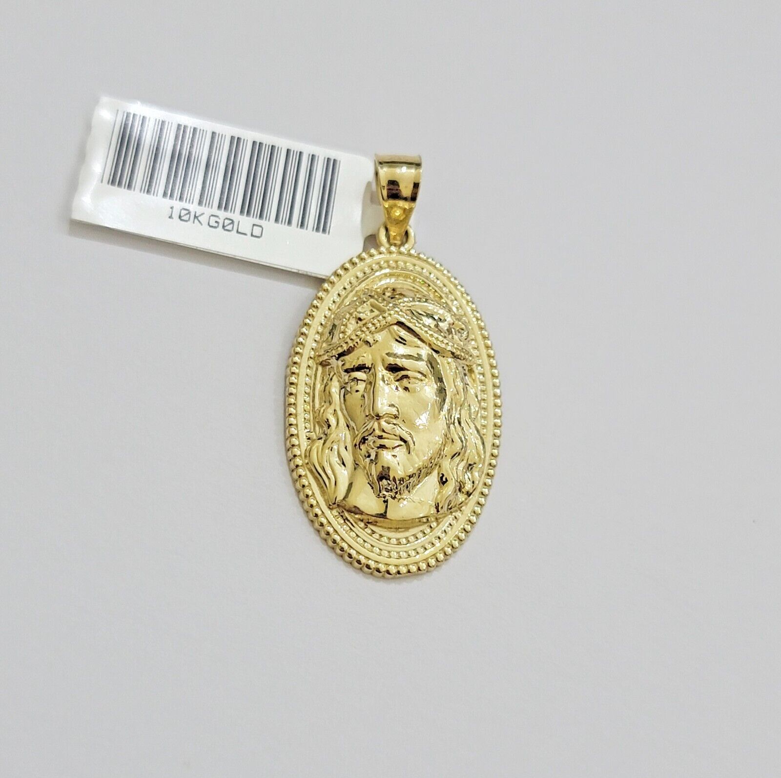 10k Yellow Gold Pendant Jesus Head Face Charm REAL 10kt For Men Women - GoldenlinQ