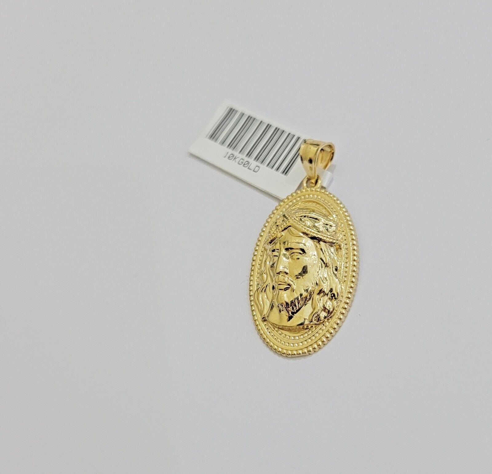 10k Yellow Gold Pendant Jesus Head Face Charm REAL 10kt For Men Women - GoldenlinQ