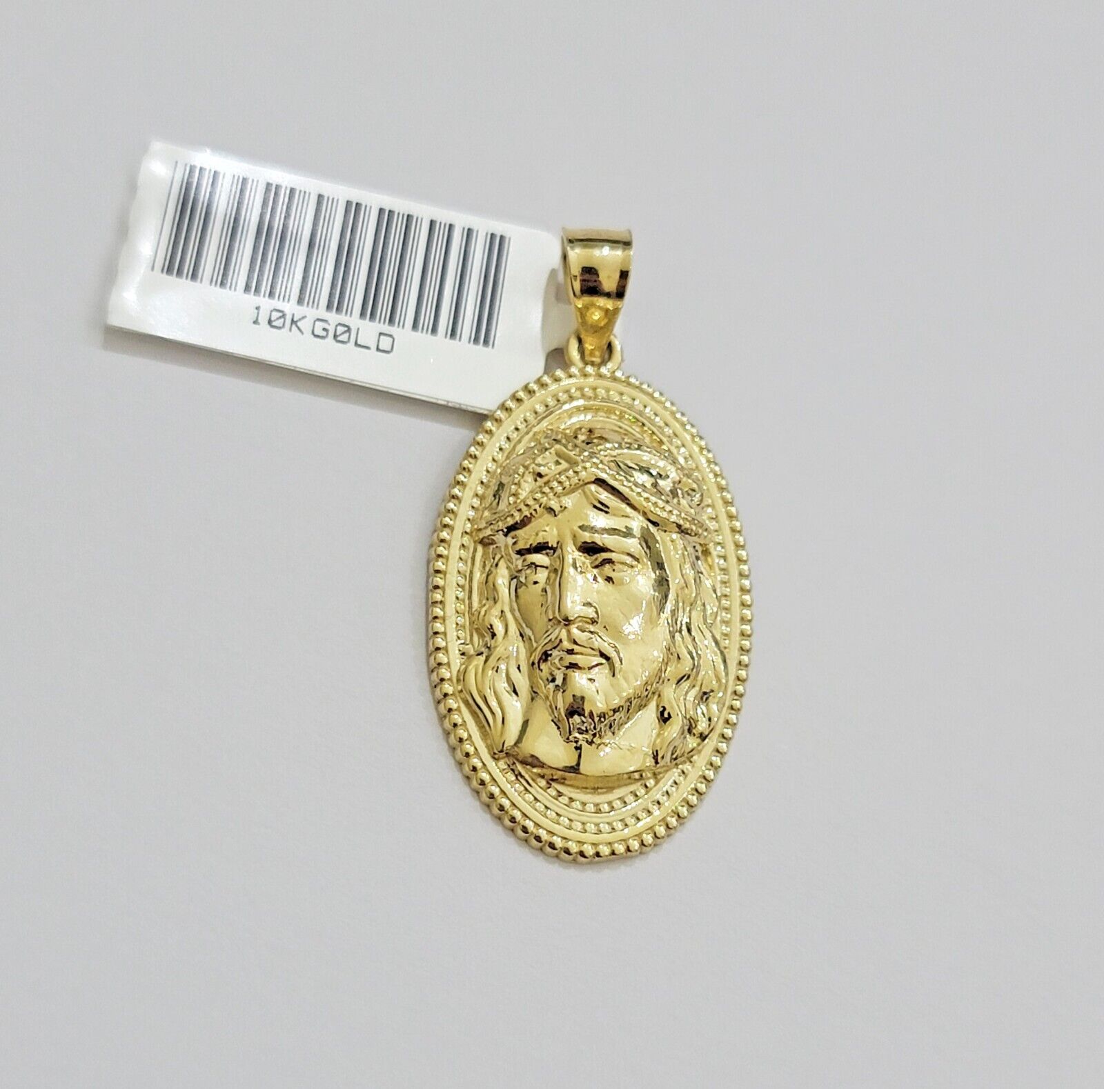 10k Yellow Gold Pendant Jesus Head Face Charm REAL 10kt For Men Women - GoldenlinQ