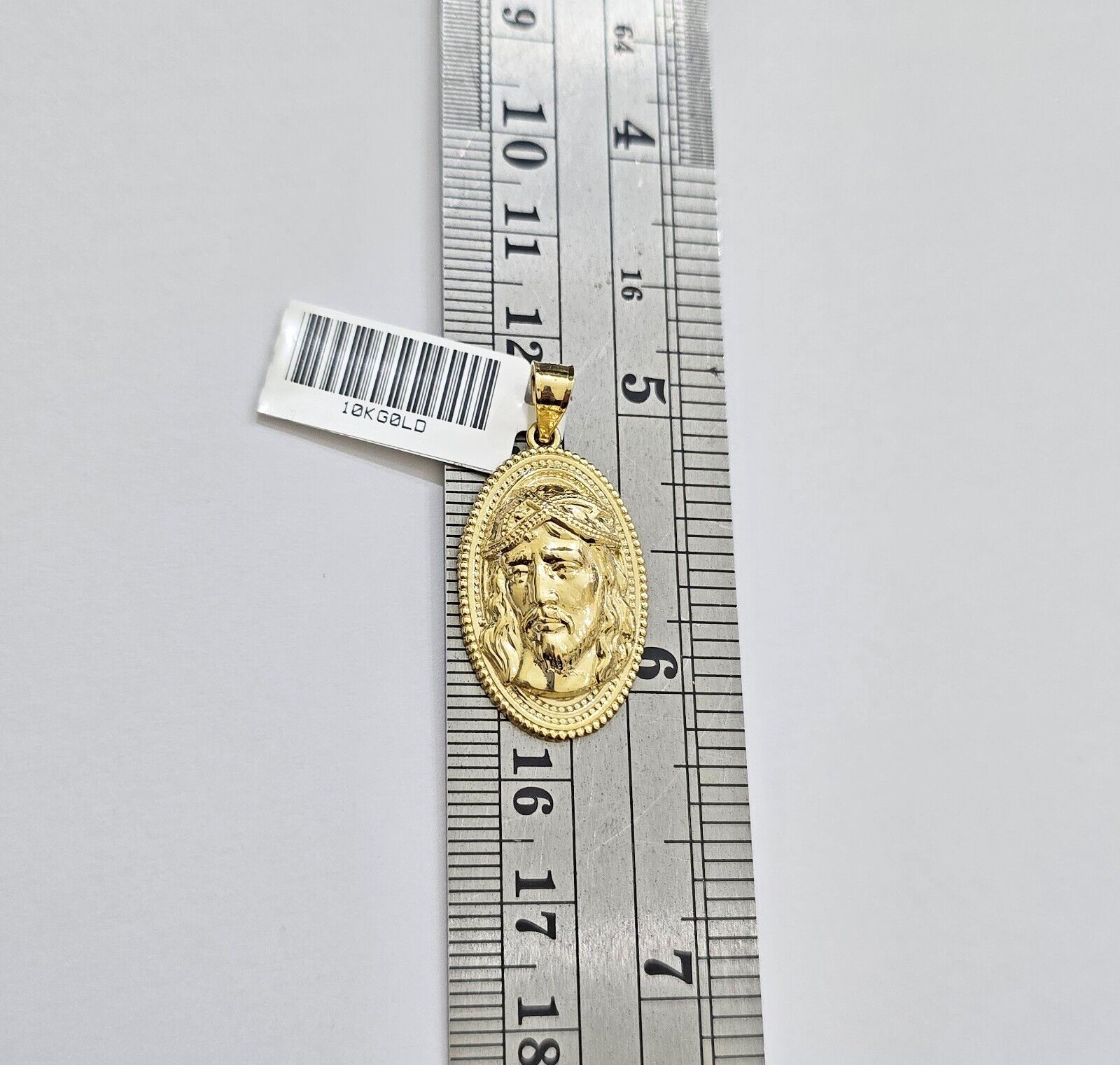 10k Yellow Gold Pendant Jesus Head Face Charm REAL 10kt For Men Women - GoldenlinQ