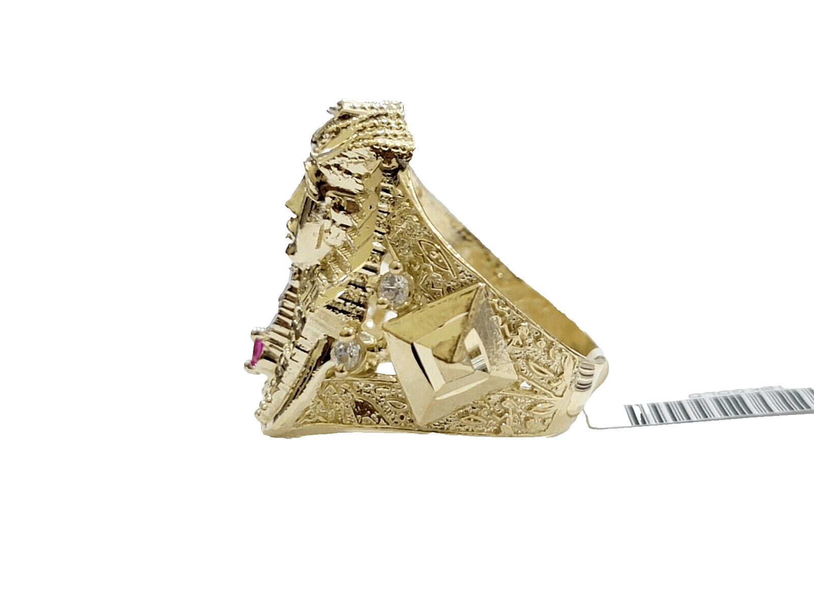 10k Yellow Gold Pharoah Head Ring Band Size 11 Real 10kt SALE Men Casual Pinky - GoldenlinQ
