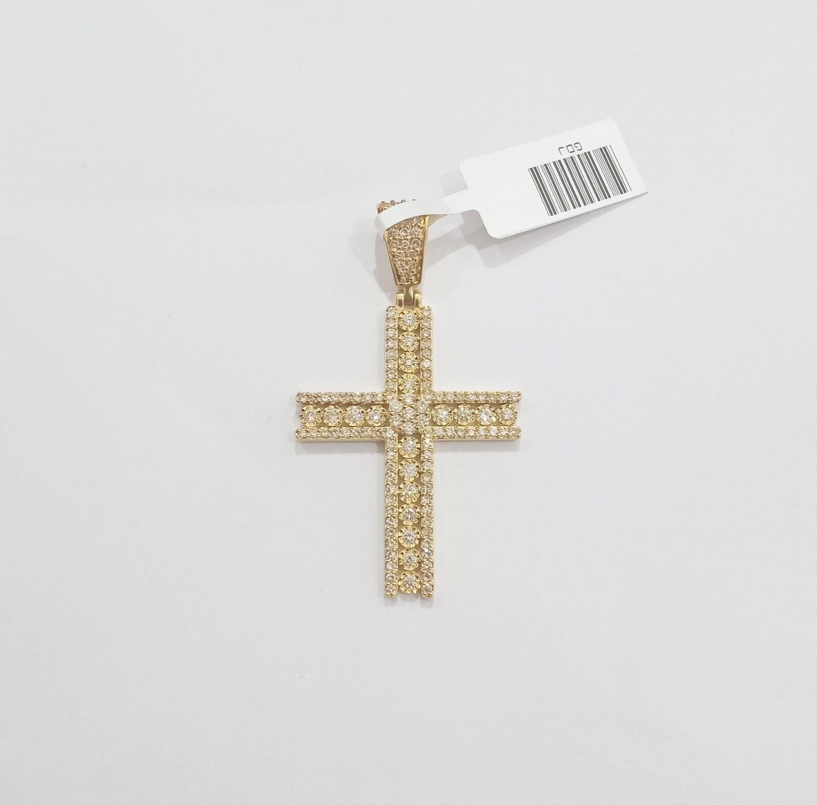 10k Yellow Gold Real Diamond Cross Charm Pendant 10kt gold - GoldenlinQ