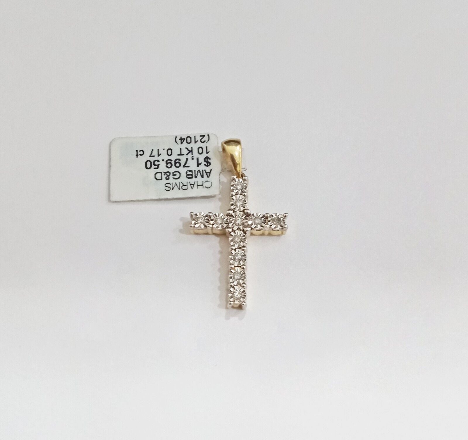 10k Yellow Gold Real Diamond Cross Charm Pendant Men Women - GoldenlinQ