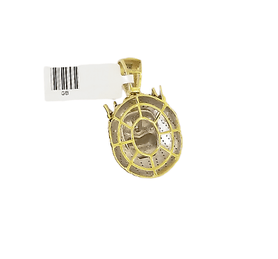 10K Yellow Gold Real Diamond Pendant King Lion Head Crown Charm - GoldenlinQ