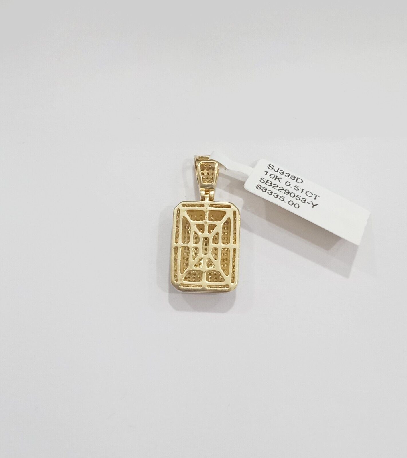 10k Yellow Gold Real Diamond Pillow Charm Pendant Men Women - GoldenlinQ