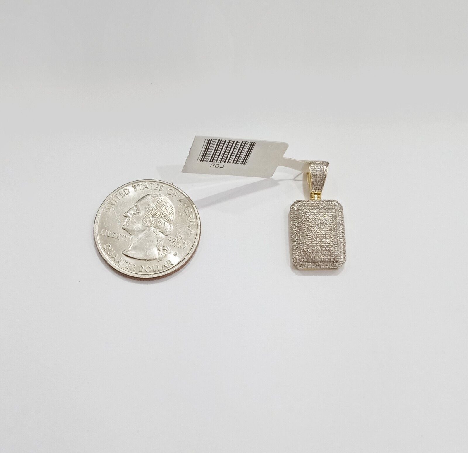 10k Yellow Gold Real Diamond Pillow Charm Pendant Men Women - GoldenlinQ