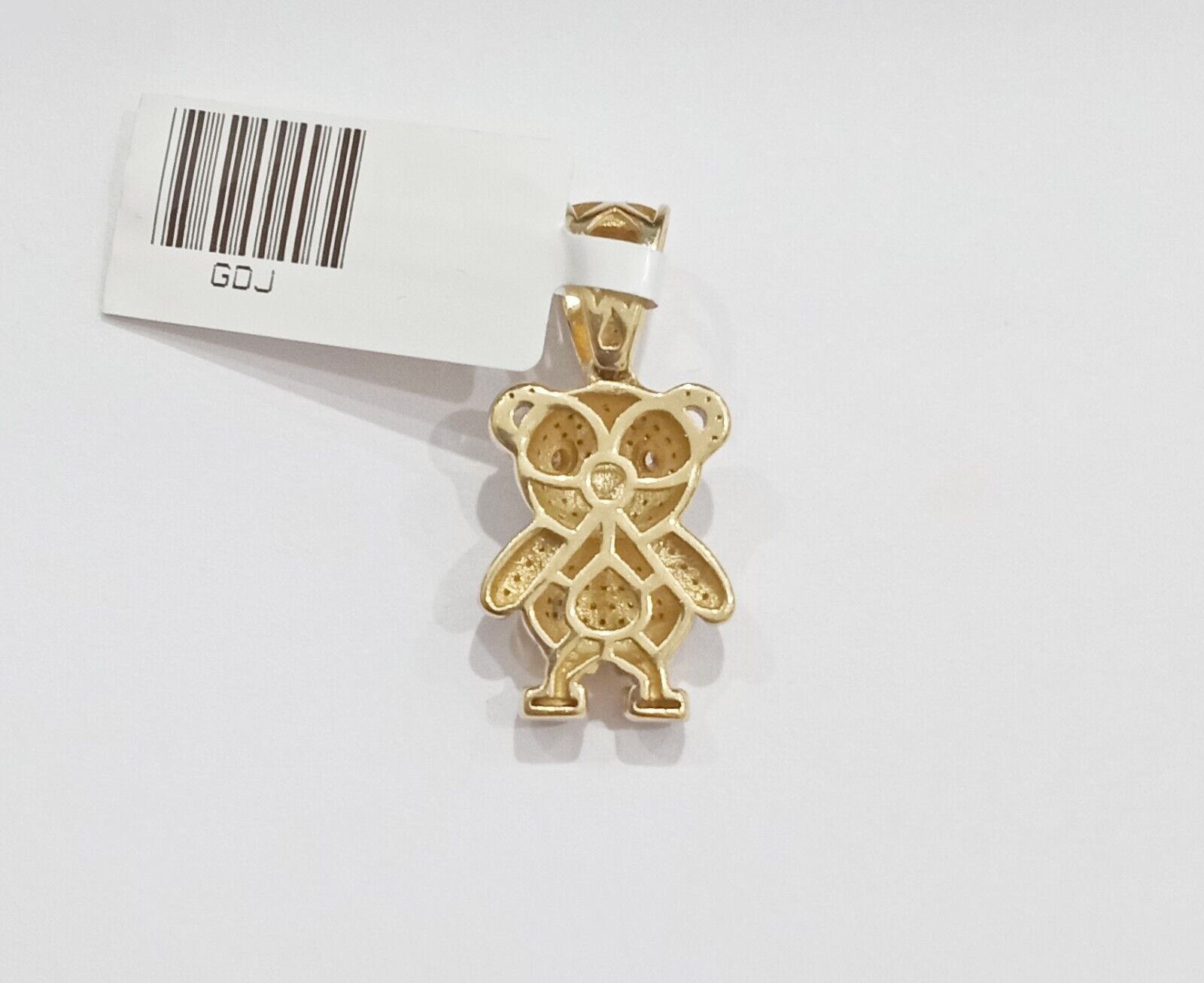 10k Yellow Gold Real Diamond Teddy Bear Charm Pendant - GoldenlinQ