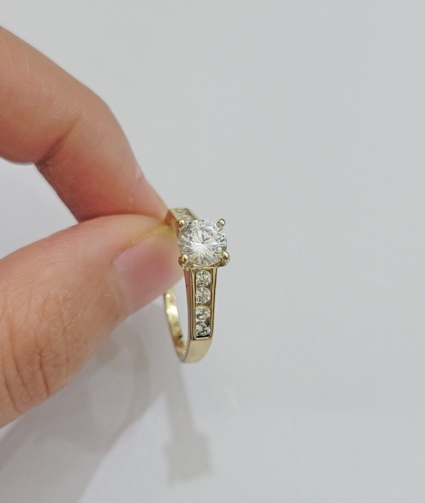 10k Yellow Gold Ring Ladies Engagement Wedding Band size 7 Real 10kt Women - GoldenlinQ