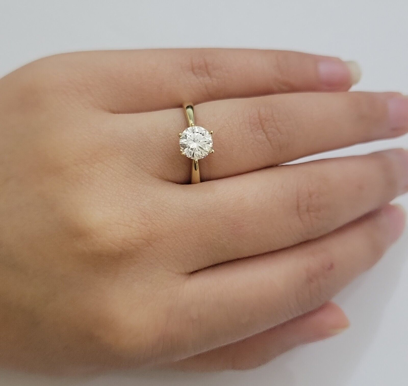 10k Yellow Gold Ring Ladies Solitaire Engagement Wedding Band REAL Women SZ 7 - GoldenlinQ